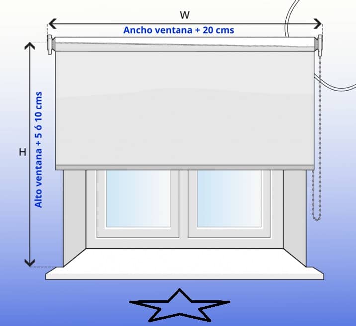 Cómo se mide la ventana para cortina roller